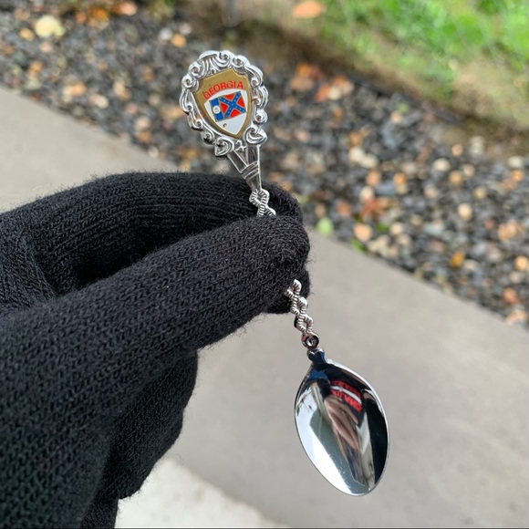 Vintage Georgia State Souvenir Spoon w/ Old State Flag - Picture 2 of 7